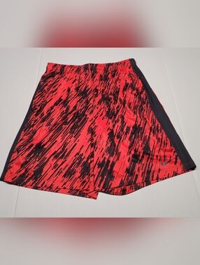 Red and Black Graphic Athletic Shorts